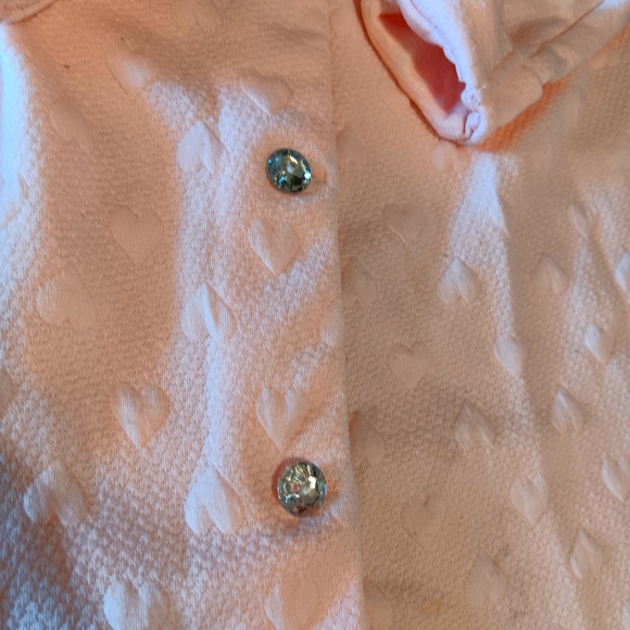 Nannette Baby Dress Coat Bling Buttons Long Baby Pink Hearts Collar Warm - Picture 2 of 7